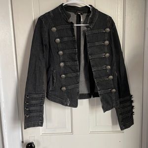 free people black denim jacket